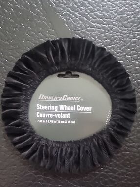Driver's Choice Black Velor Steering Wheel Cover